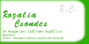 rozalia csondes business card